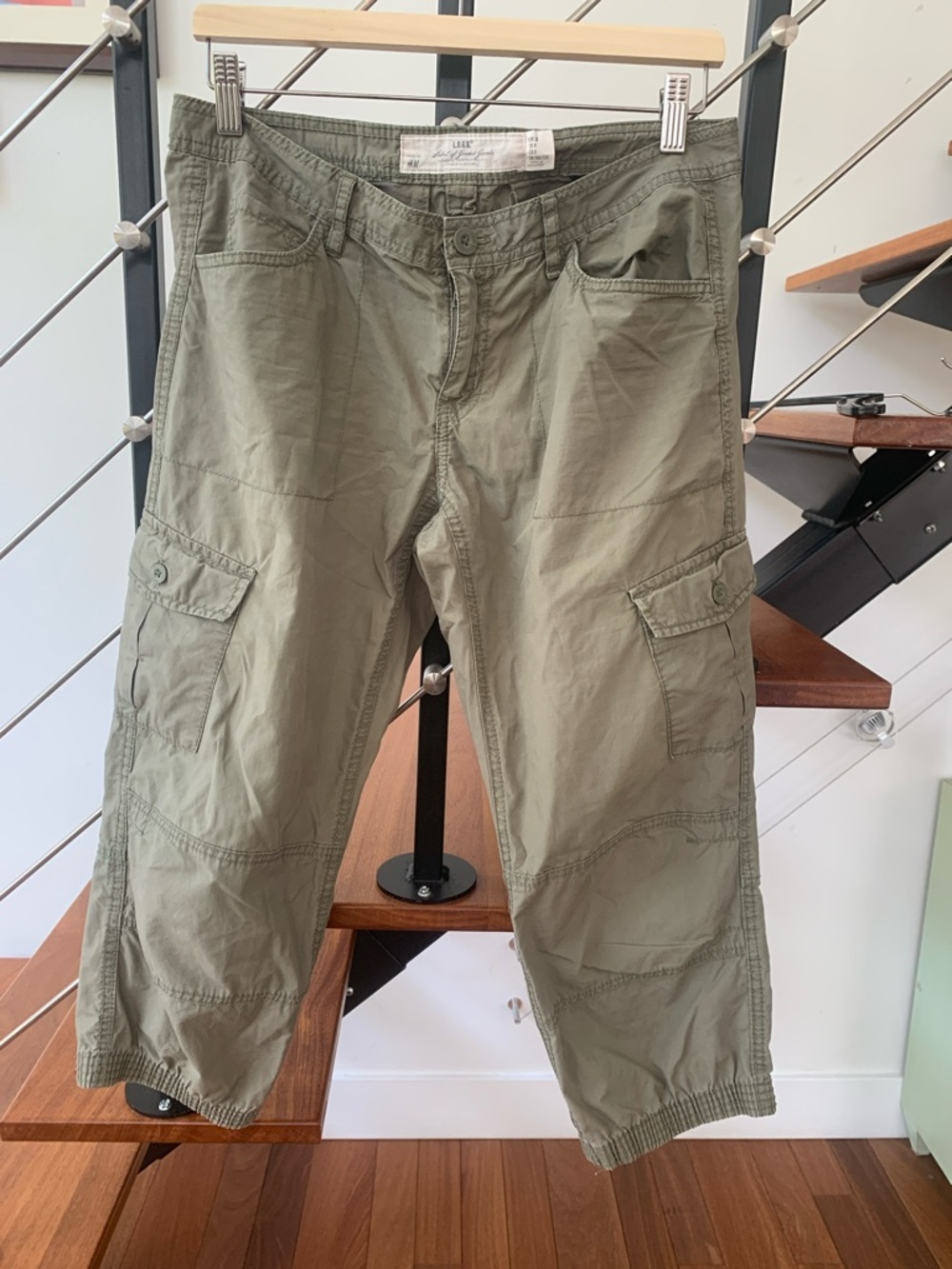 H&M L.O.G.G. Women's Military Green Cargo Pants